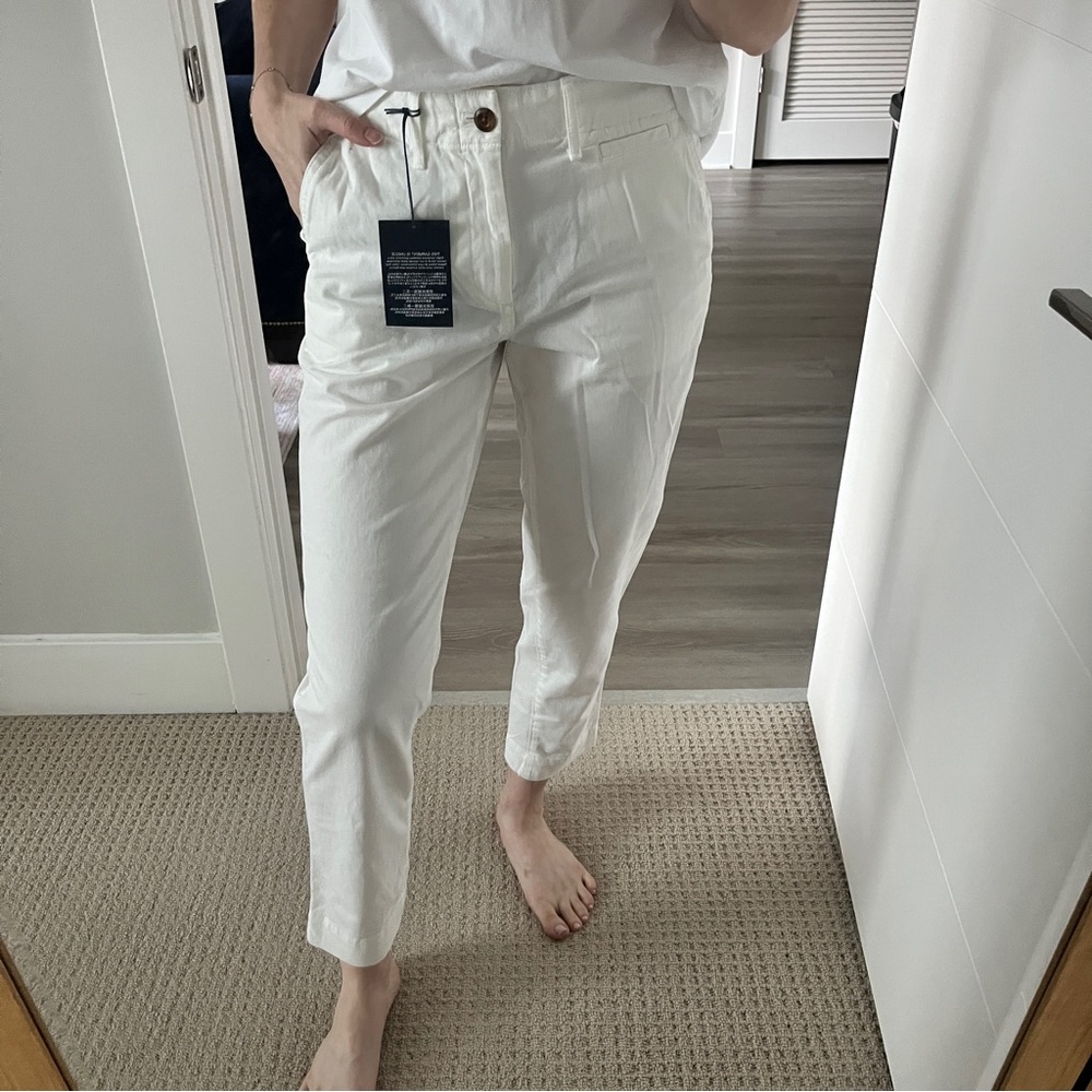 GAP Off-White Straight Pants Straight Khaki High Rose